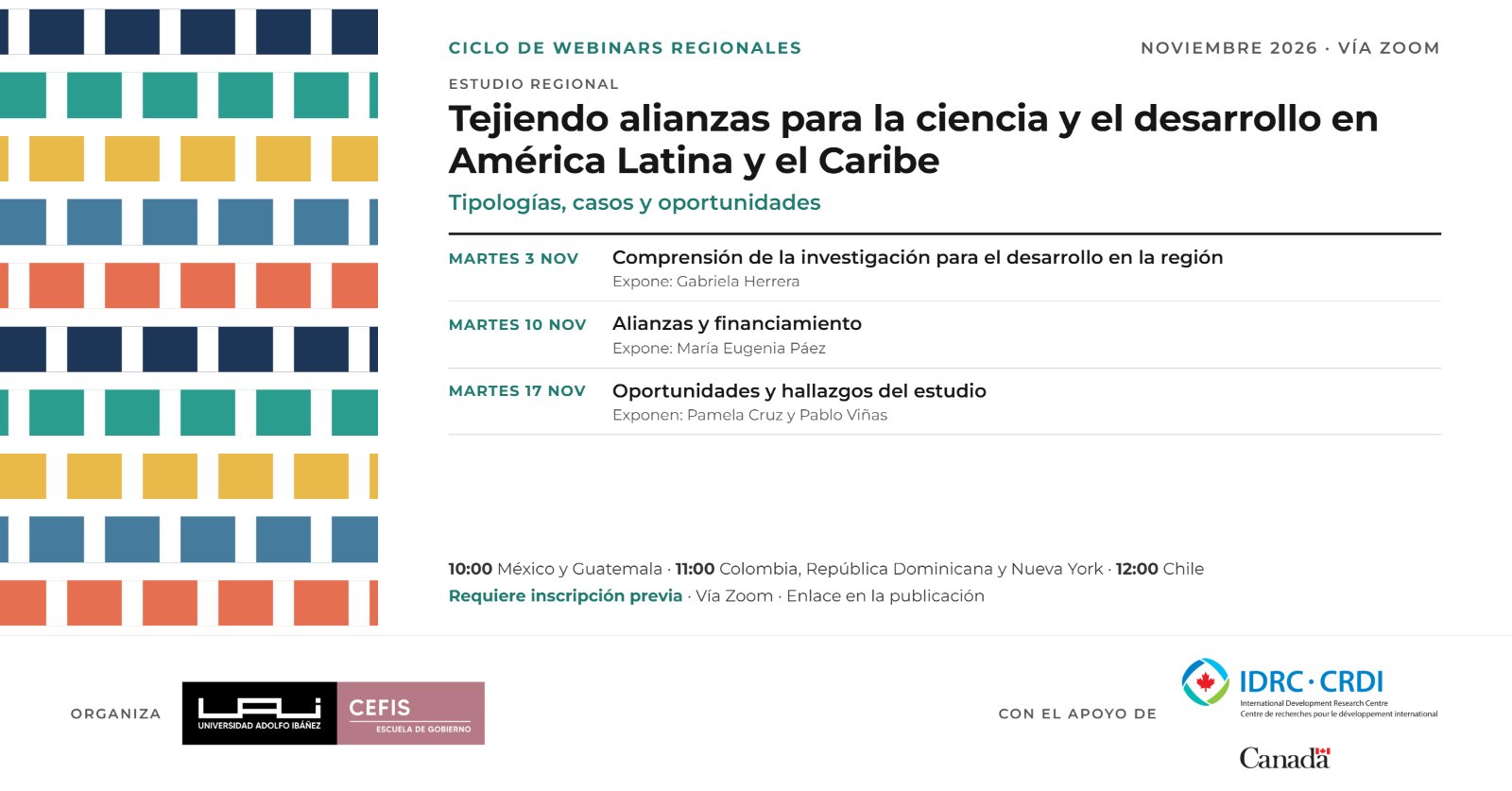 Ciclo de Webinars “Tejiendo alianzas para la ciencia y el desarrollo en América Latina y el Caribe: tipologías, casos y oportunidades”